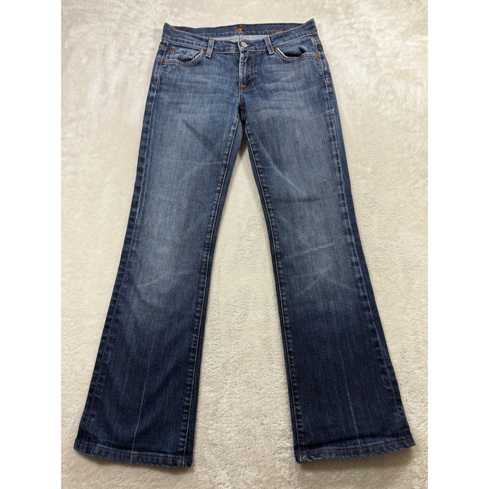 7 For All Mankind Womens Bootcut Low Rise Blue Jeans 27 Meas: 29x28.5